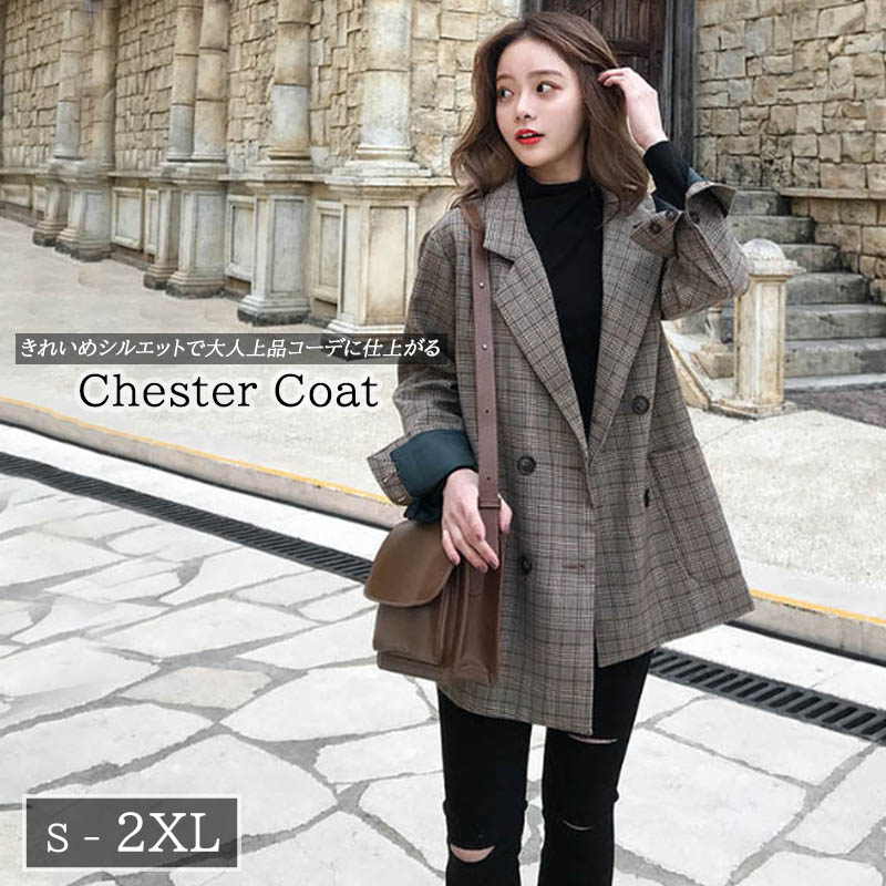 アメカジ グレンチェック柄テーラードジャケット レディースアウター