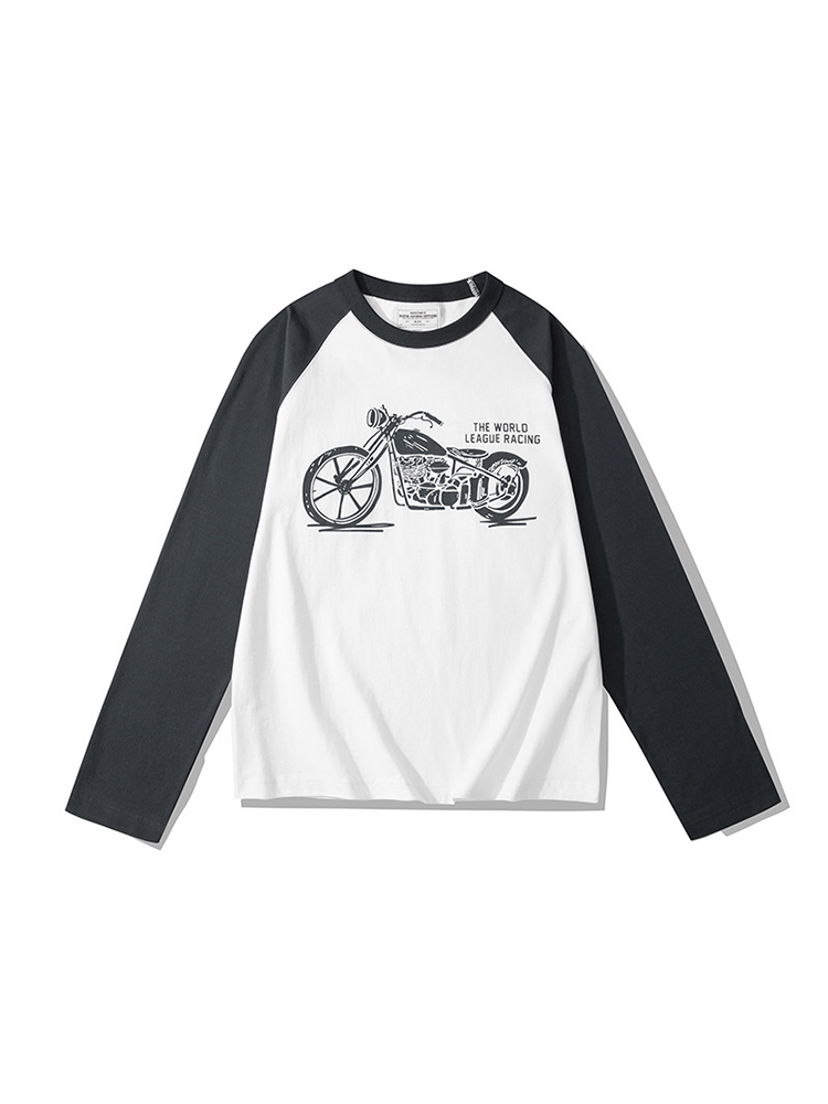 アメカジ バイクデザイン ラグランロンティー