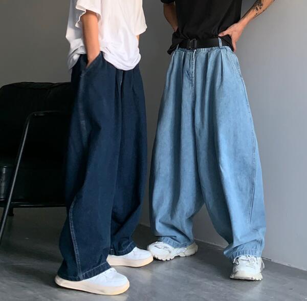 アメカジ メンズ デニム ワイドパンツ ゆったり ヴィンテージ風 ズボン