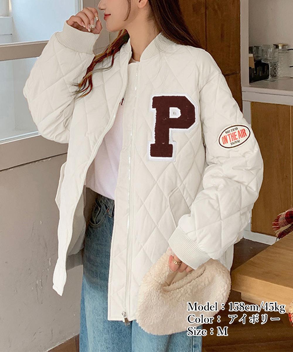 アメカジ レディース中綿キルティングアウター防寒ブルゾン