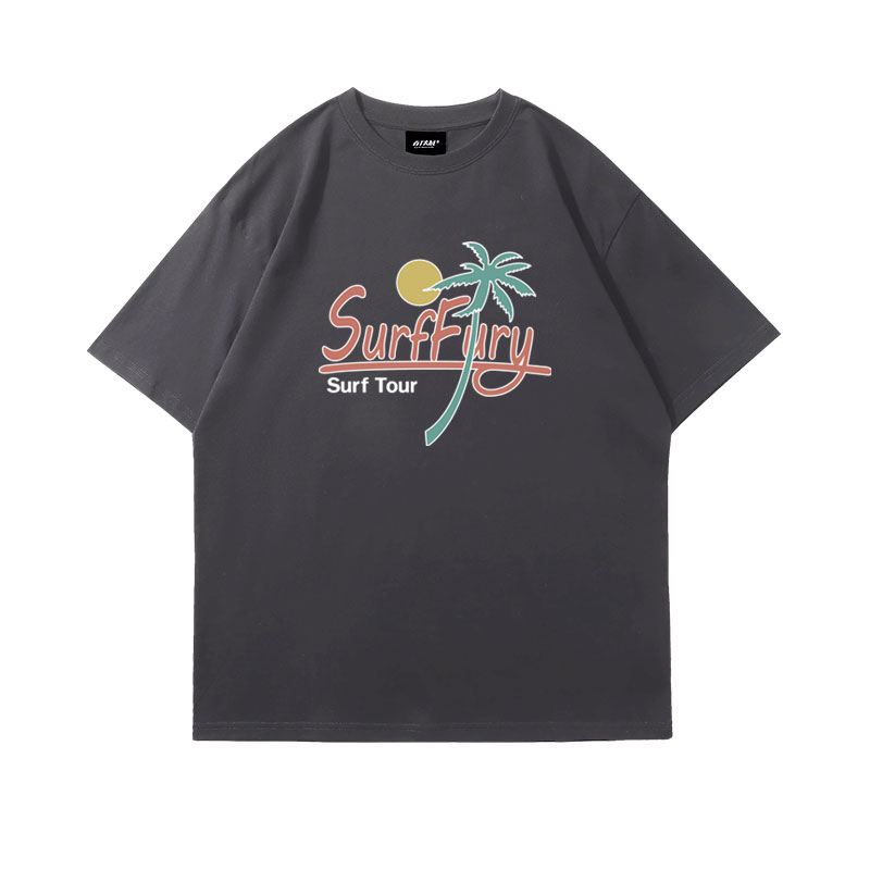 アメカジ 南国サーフィン風景プリントＴシャツ