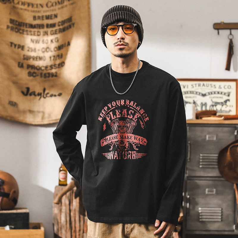 アメカジ ヴィンテージ風イーグルプリント長袖スウェット