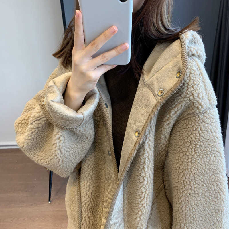 アメカジ レディース ボア アウター フード付き防寒コート 秋冬