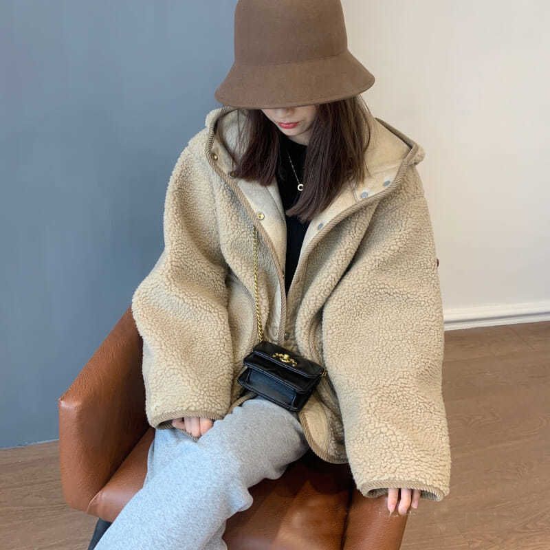 アメカジ レディース ボア アウター フード付き防寒コート 秋冬