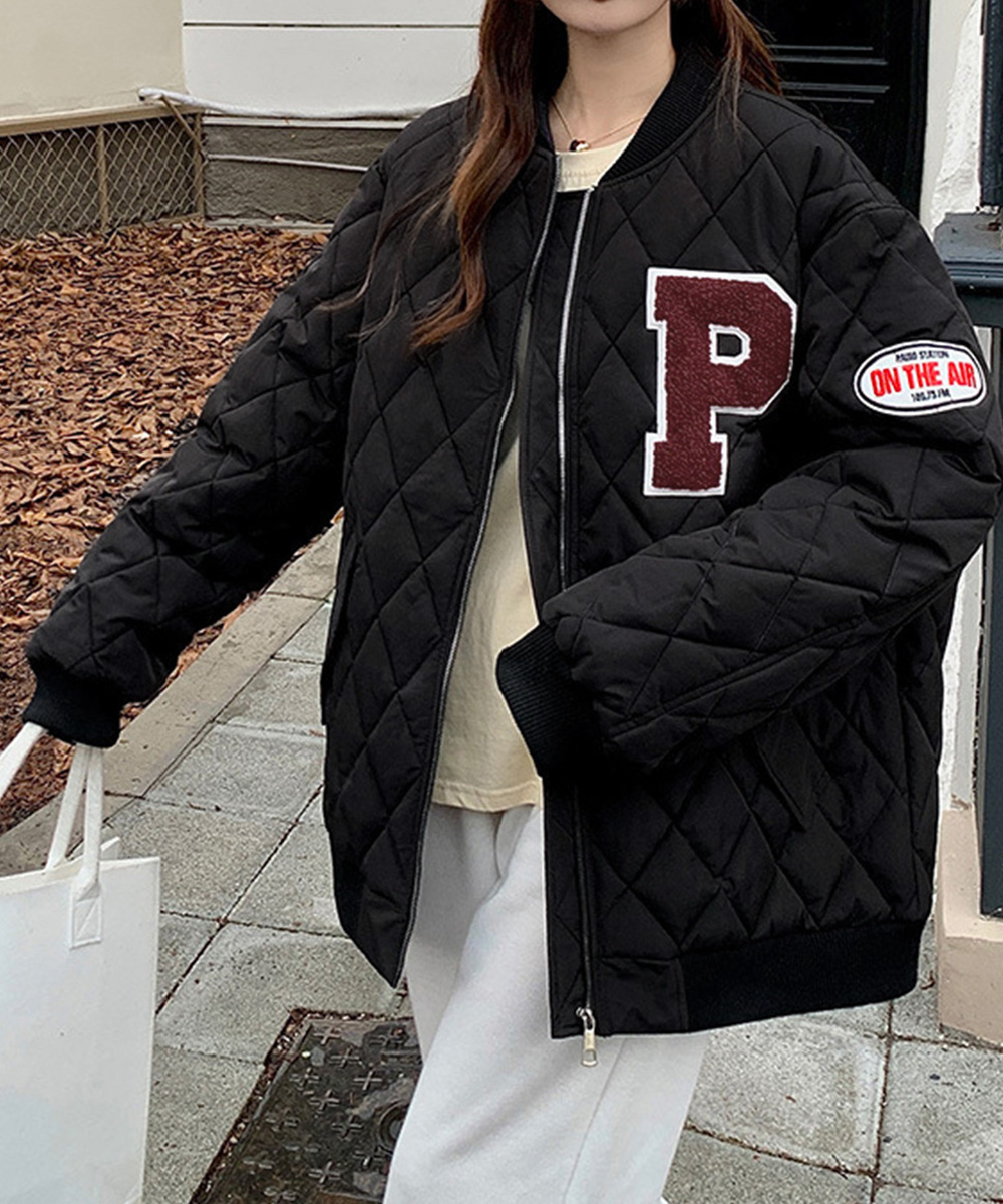 アメカジ レディース中綿キルティングアウター防寒ブルゾン