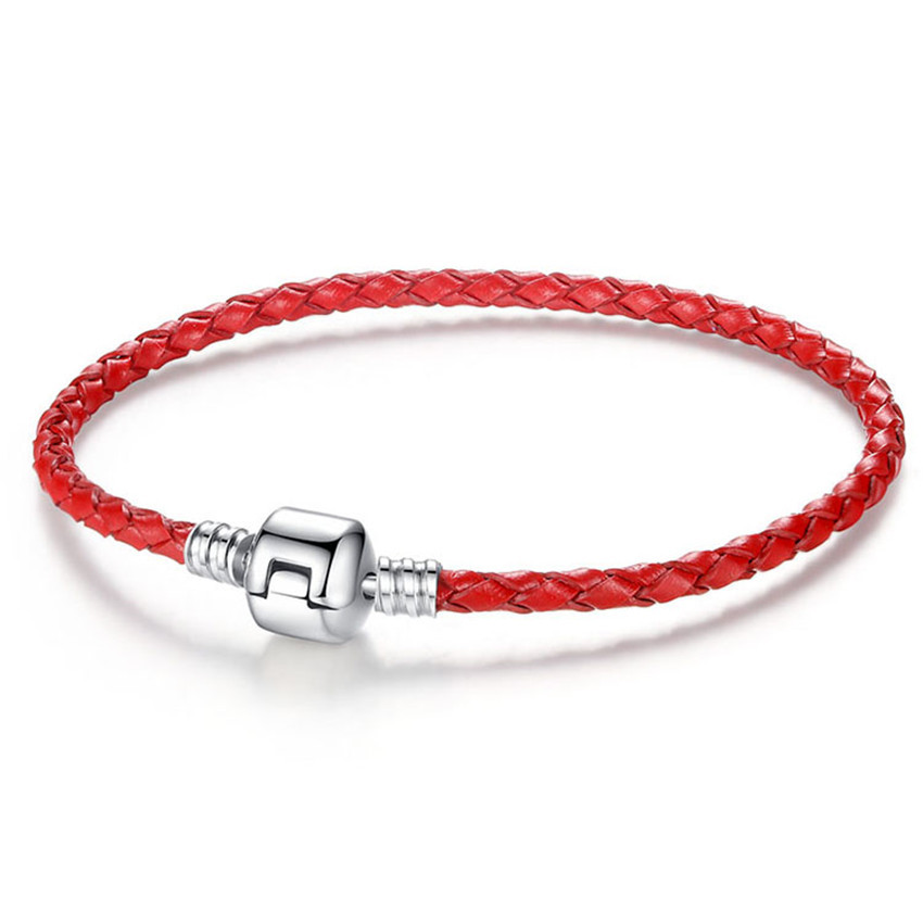 アメカジ 編み込みレザー調ブレスレット金具留め