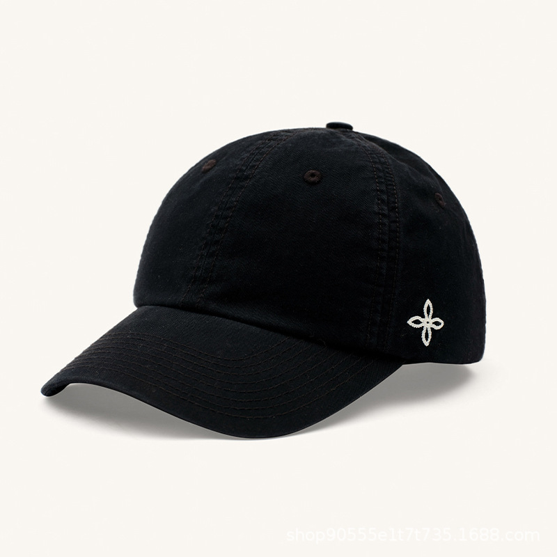 アメカジ クロスモチーフ刺繍入りローキャップ