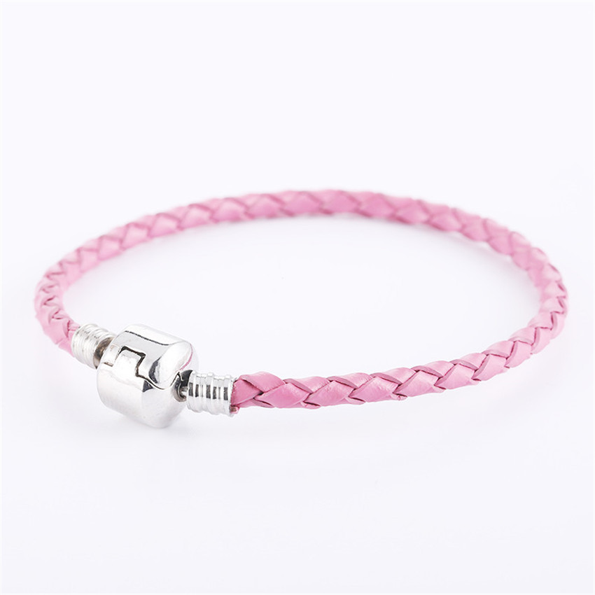 アメカジ 編み込みレザー調ブレスレット金具留め