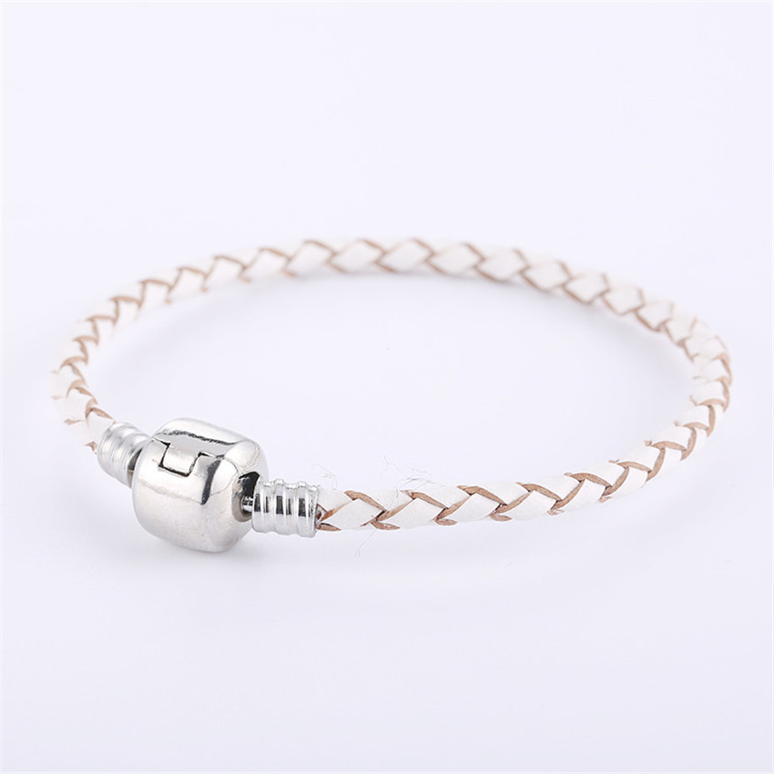 アメカジ 編み込みレザー調ブレスレット金具留め