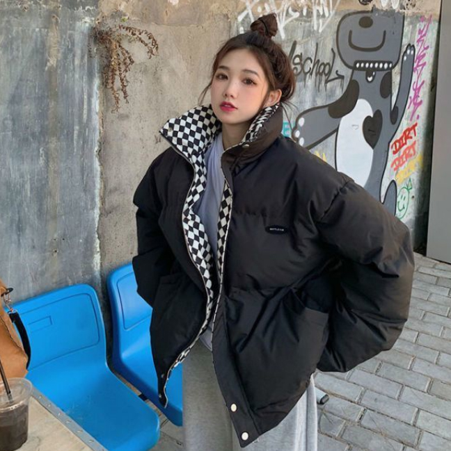 アメカジ 女性用中綿入り裏起毛アウター大きめサイズ防寒着茶色