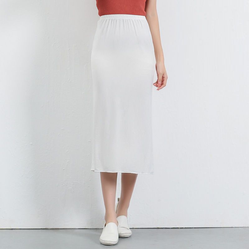 アメカジ デニムに合う透け防止ペチスカート無地インナー下着