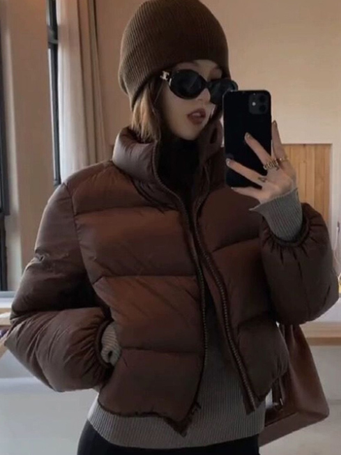 アメカジ レディース 中綿ダウン風 立ち襟 アウター 防寒 暖かい コート