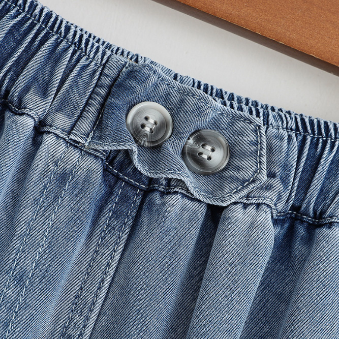 アメカジ ゆったりデニム九分丈パンツ レディース ハイウエスト着痩せワイドパンツ