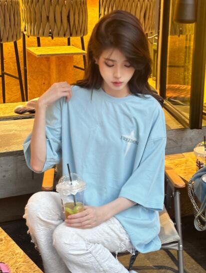 アメカジ メンズ半袖Tシャツ 十字架プリント オーバーサイズ