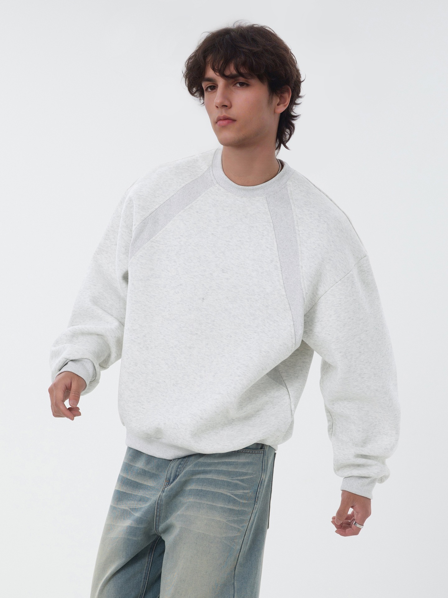 アメカジ ゆったりシルエット裏起毛クルーネック