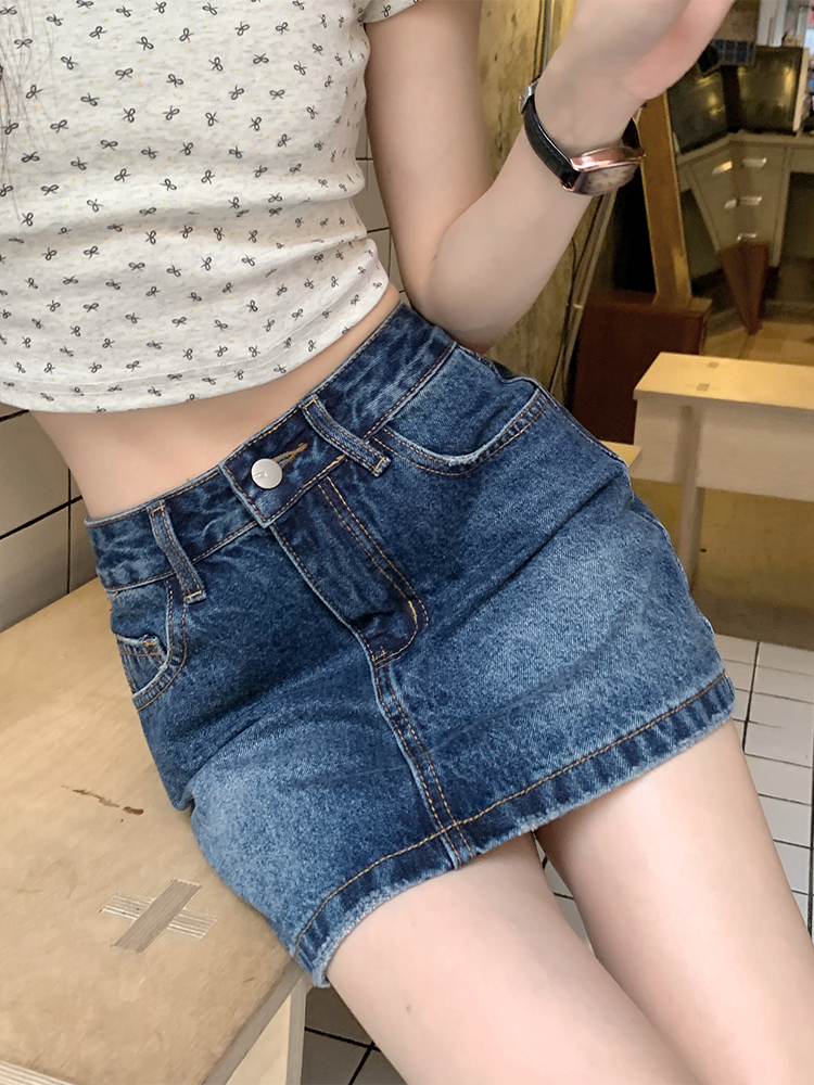 青ファッション 青ファッション ベーシックデニムミニスカート