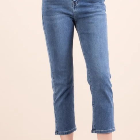 青ファッション 青ファッション すっきり美脚クロップドパンツ