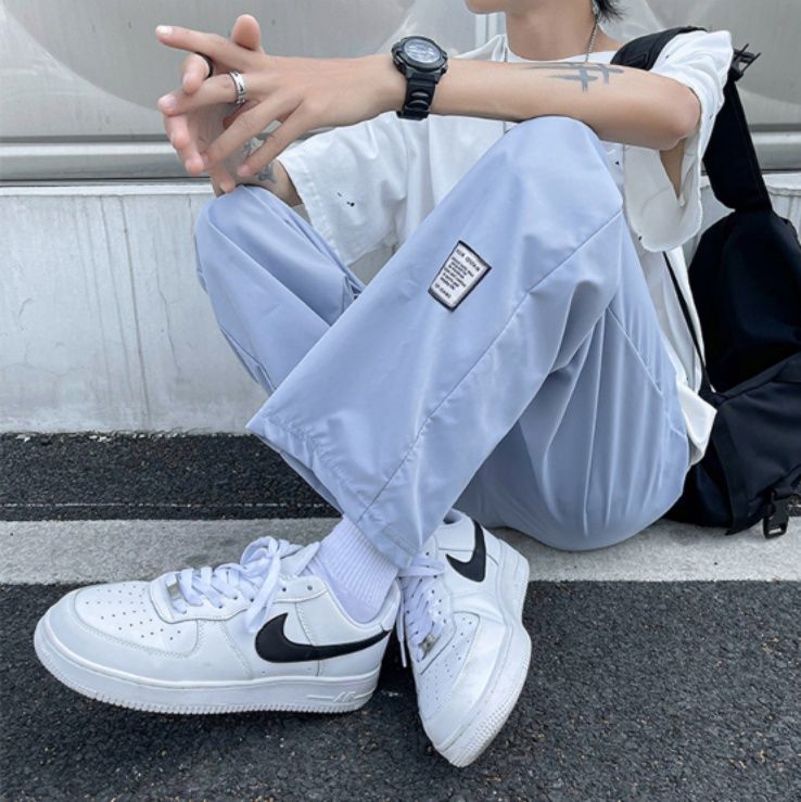 青ファッション ゆったりシルエットワイドパンツ