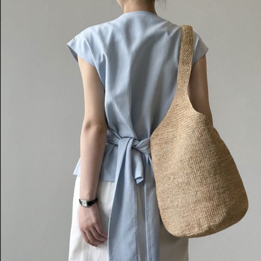 青ファッション 優美なラップカシュクールシャツ