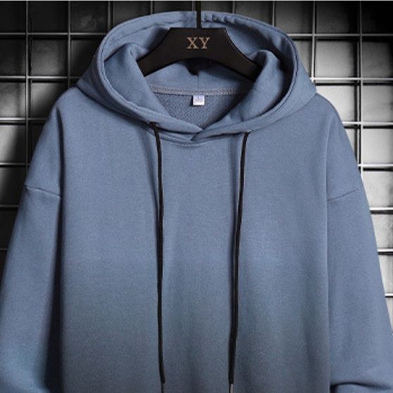 青ファッション シンプル美学パーカー