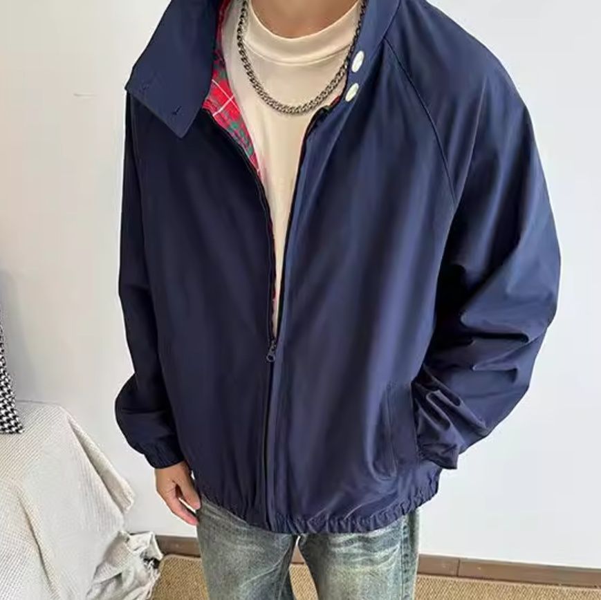 青ファッション 都会的スタンダードブルゾン