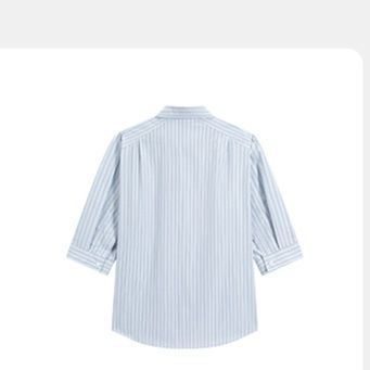 青ファッション 涼やかストライプ七分袖シャツ