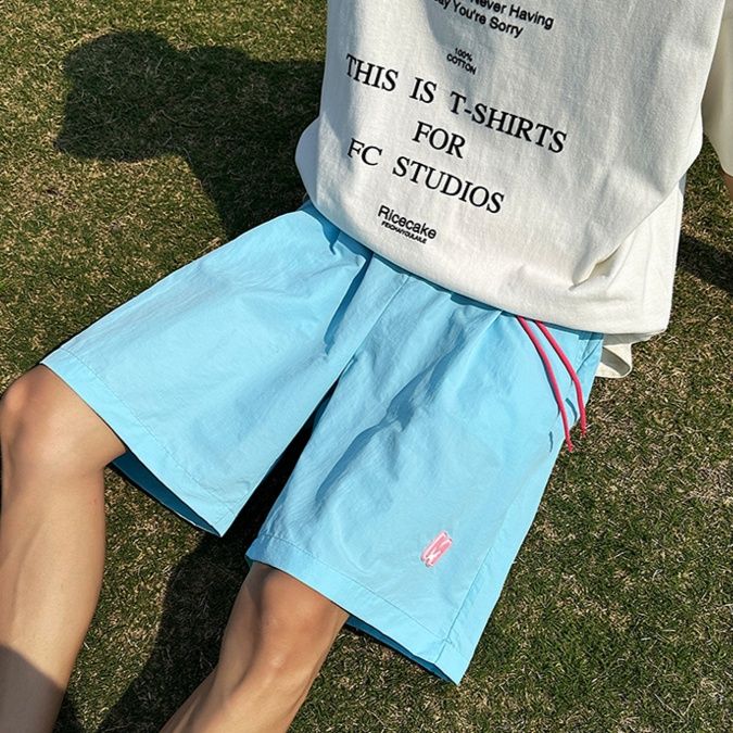 青ファッション さわやか涼感ワイドショートパンツ