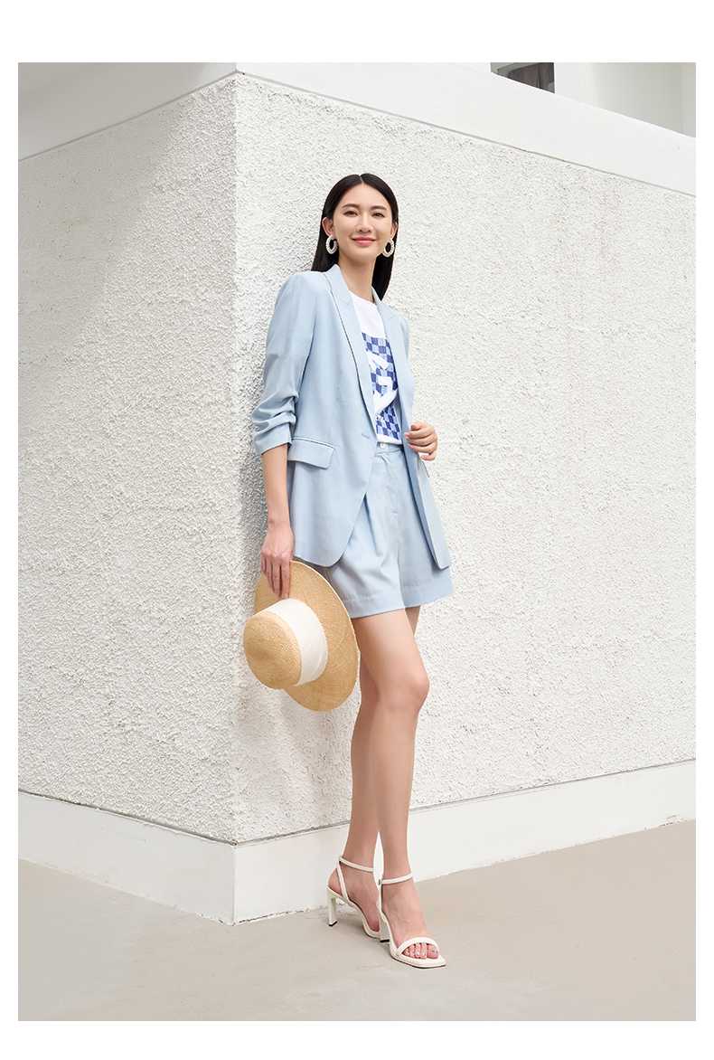 青ファッション ジャケット ショートスーツセット