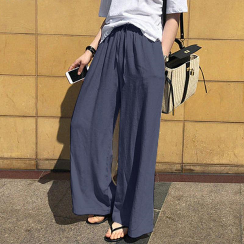 青ファッション 涼風ワイドパンツ