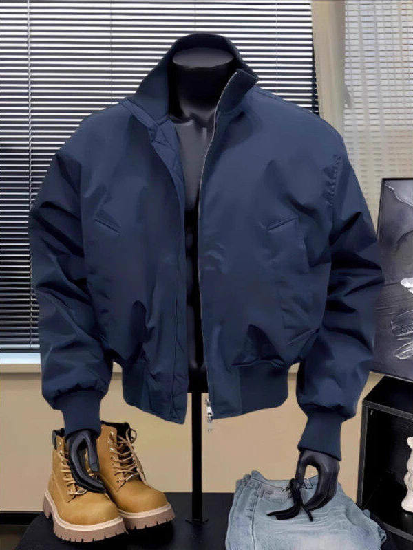 青ファッション 青ファッション スタンドカラーブルゾン