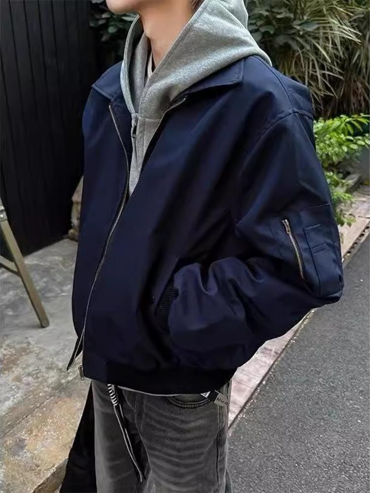 青ファッション 青ファッション 都会派シンプルブルゾン
