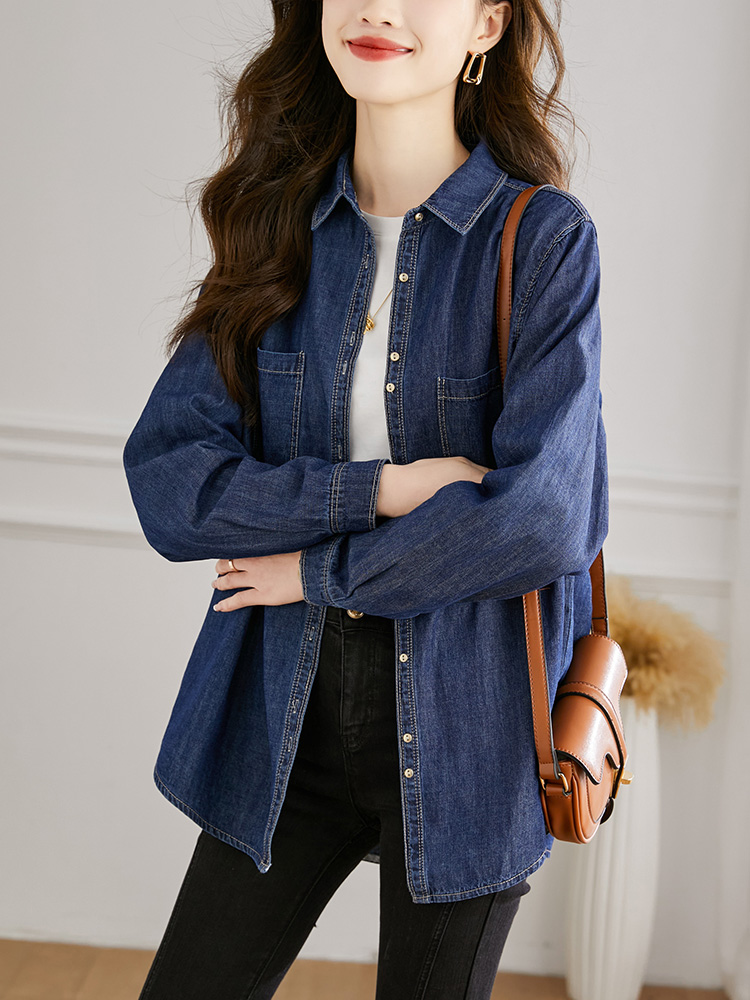 青ファッション ベーシックシャツ