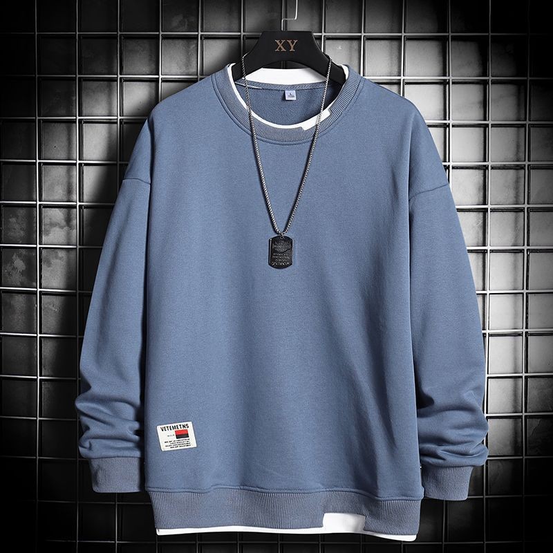 青ファッション シンプル美学パーカー