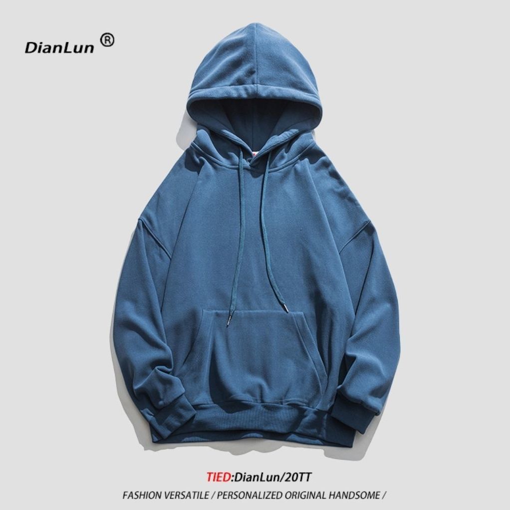 青ファッション ゆったりシルエットフーディ