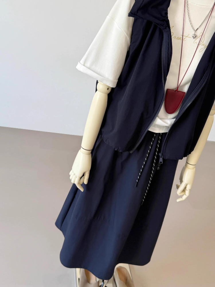 青ファッション 青ファッション 上質モダンベスト＆スカートセット