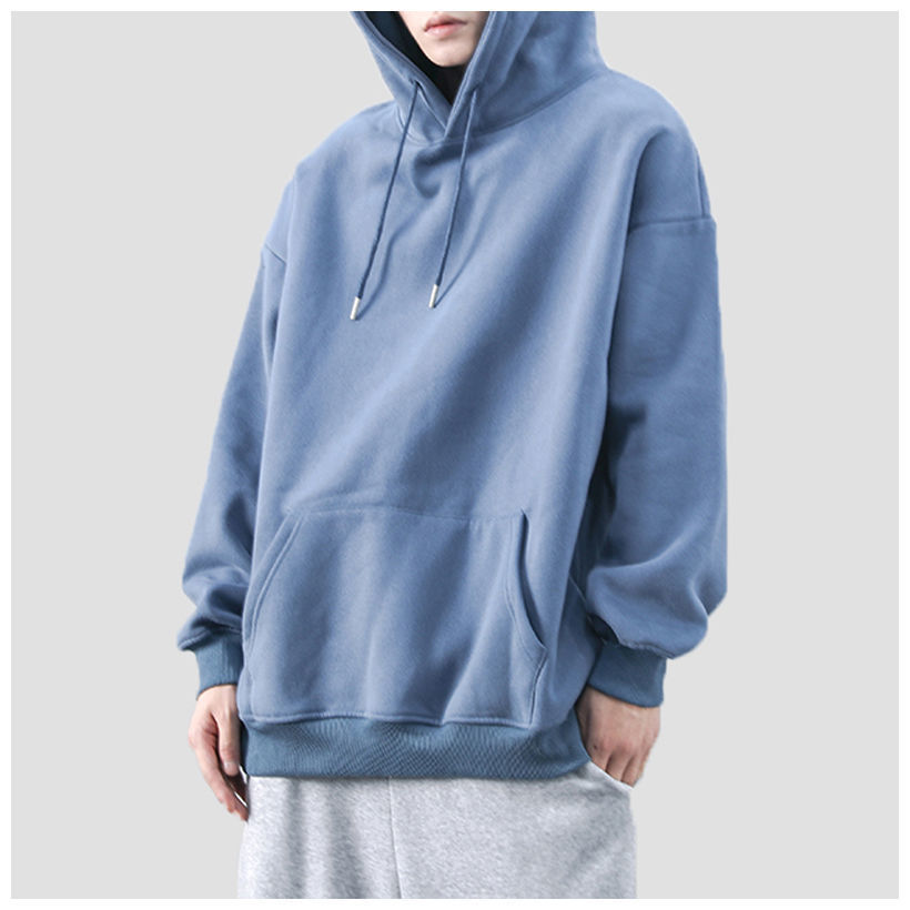 青ファッション ゆったりシルエットフーディ