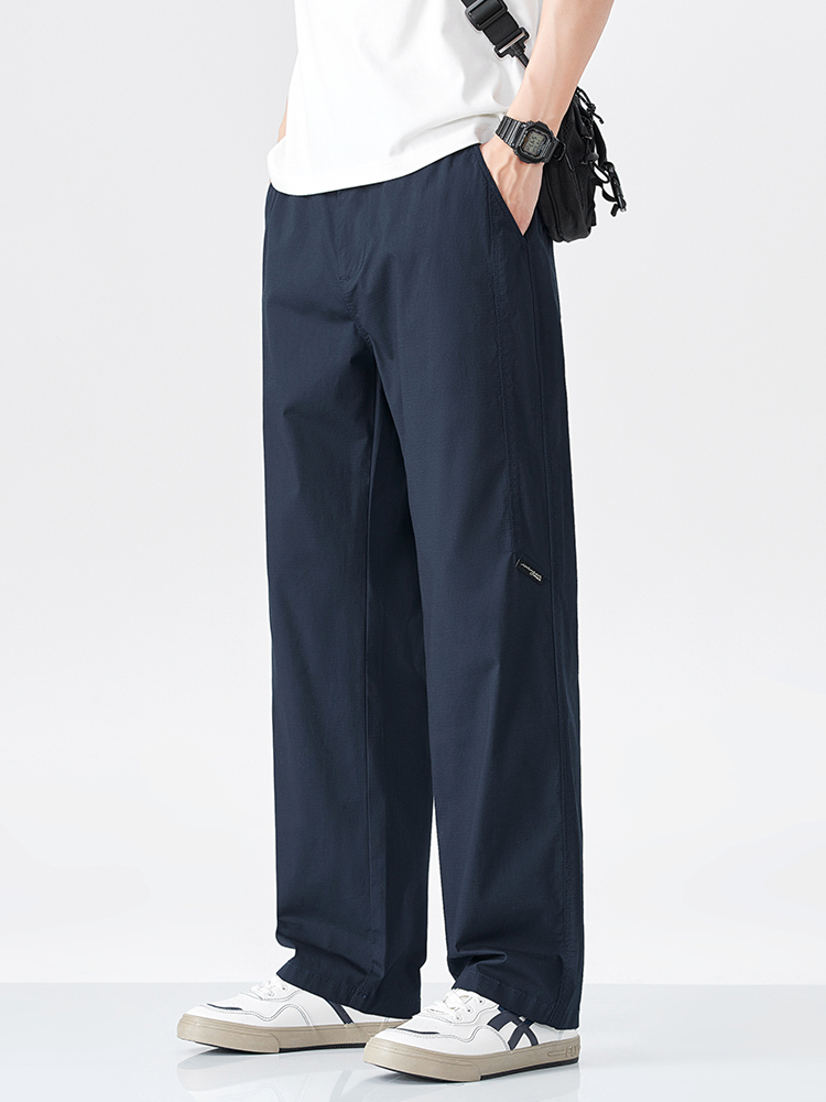 青ファッション すっきりシルエット ワイドパンツ