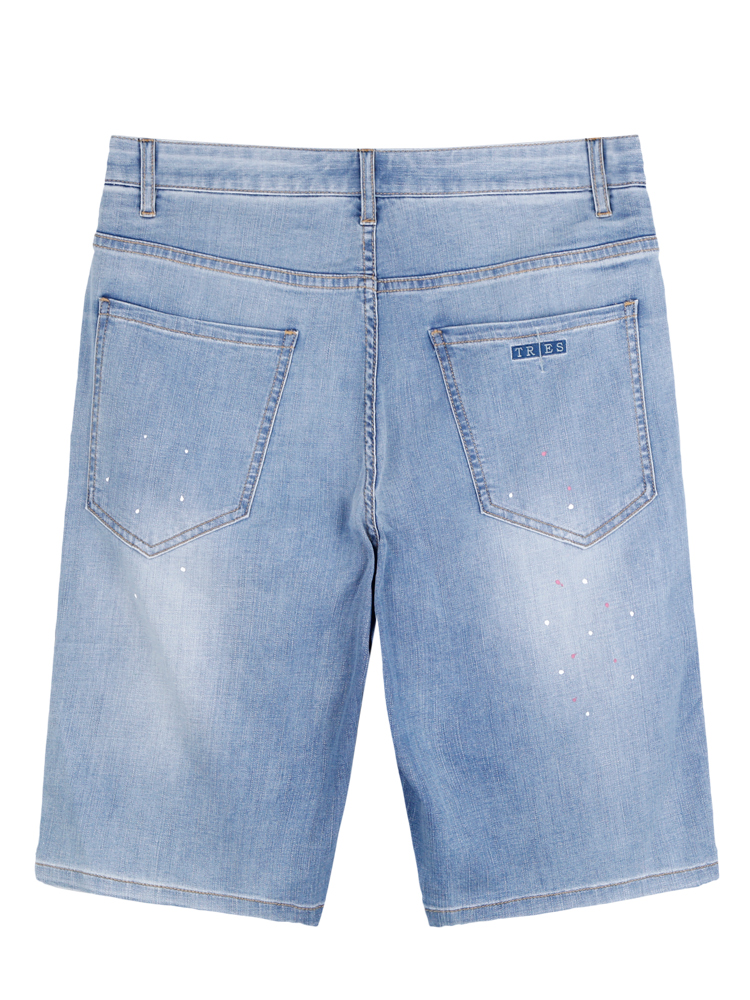 青ファッション 青ファッション さりげない輝きデニムショートパンツ