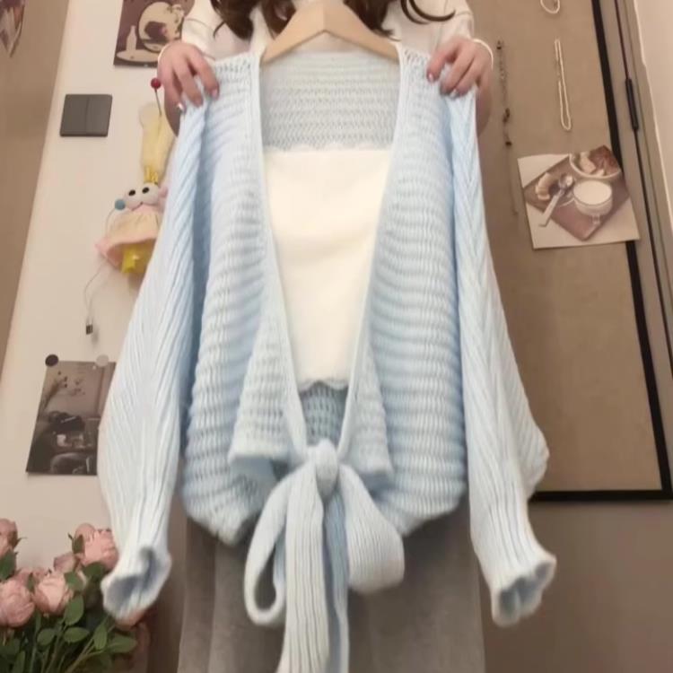青ファッション 青ファッション 空色優美結び羽織