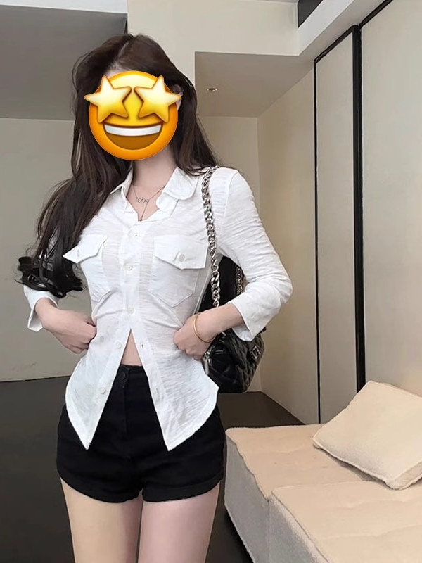 青ファッション 青ファッション フロントノット ミリタリーシャツ