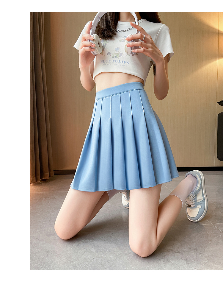 青ファッション 青ファッション 優雅プリーツミニスカート
