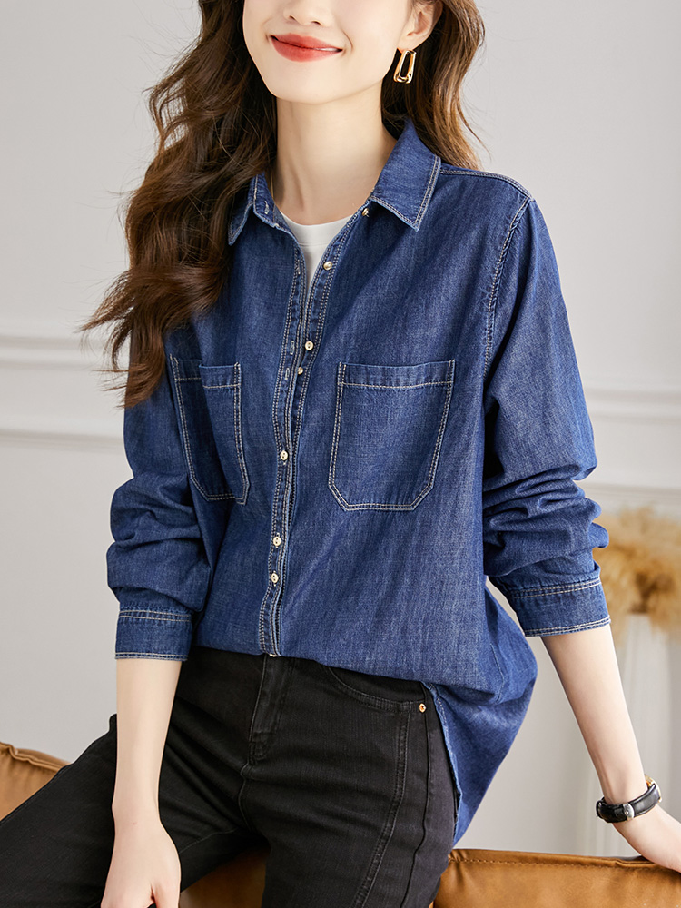 青ファッション ベーシックシャツ