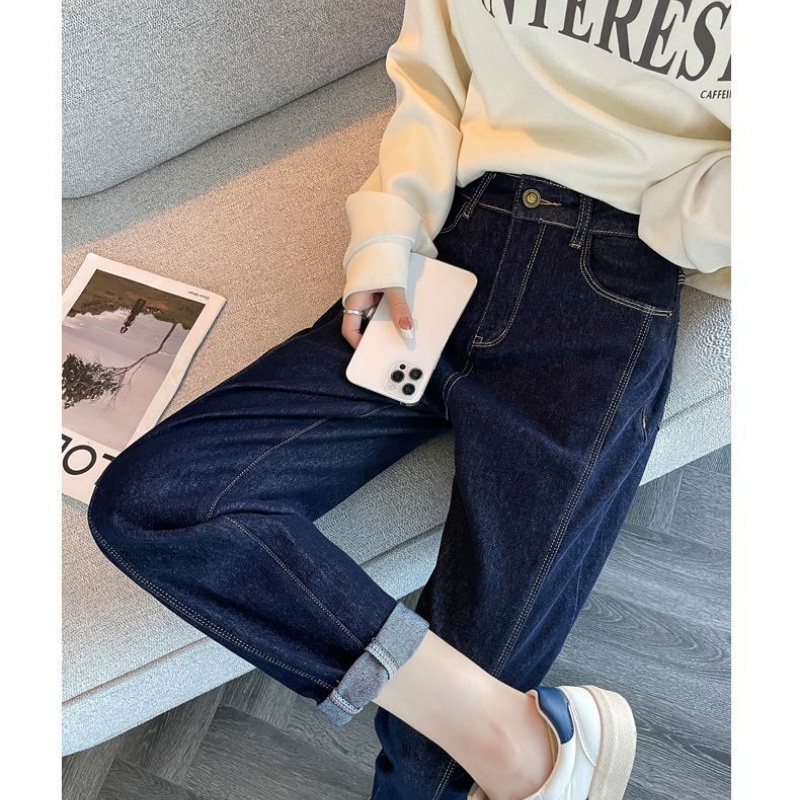 青ファッション 青ファッション クロップドデニムパンツ