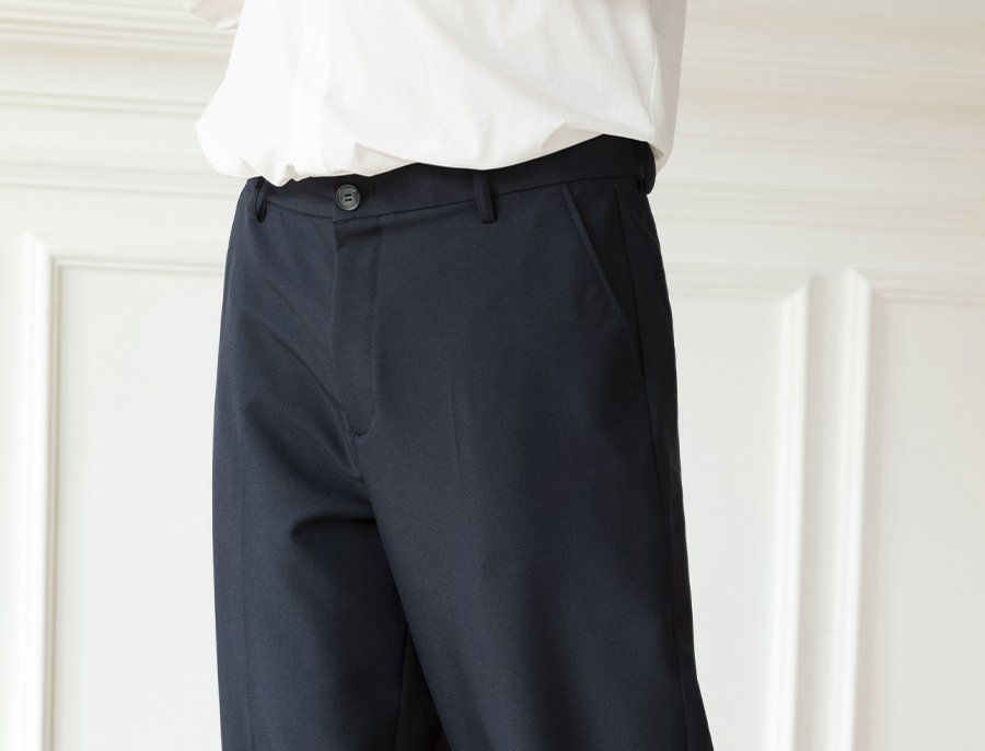 青ファッション ゆったりリラックスストレートパンツ