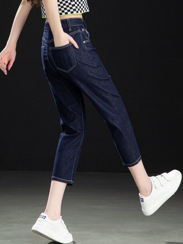 青ファッション 青ファッション クロップドデニムパンツ