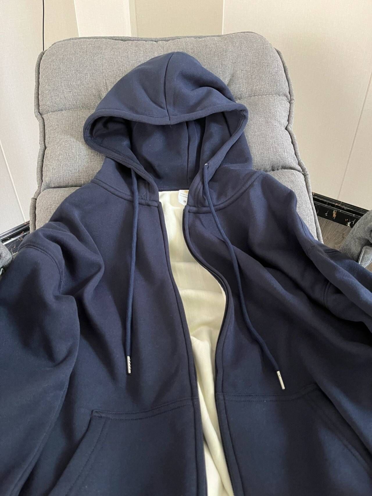 青ファッション 青ファッション なめらか裏起毛ジップパーカー