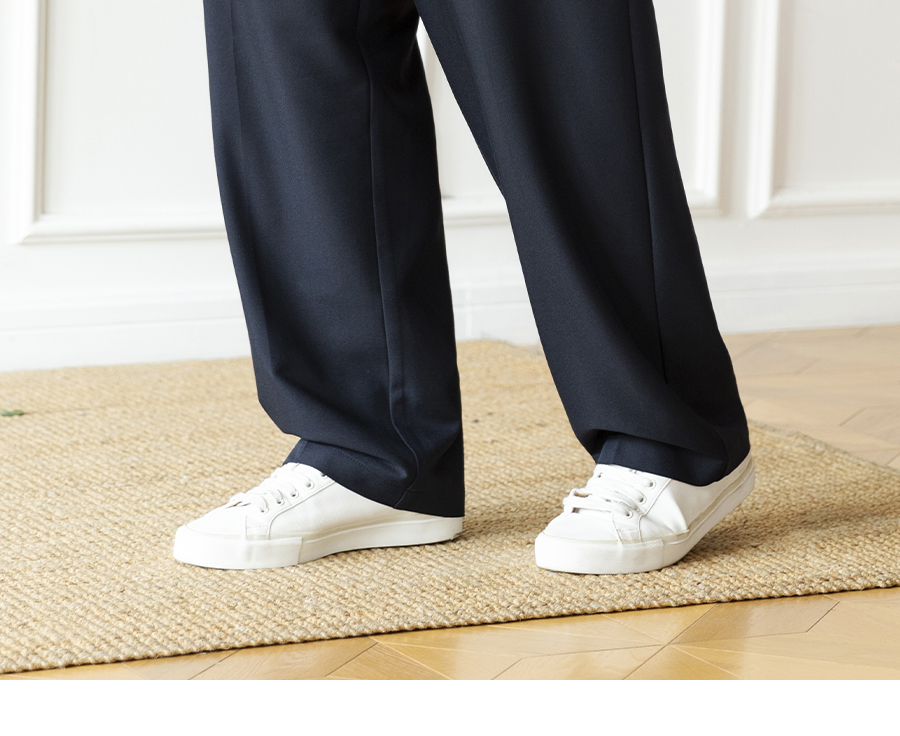 青ファッション ゆったりリラックスストレートパンツ