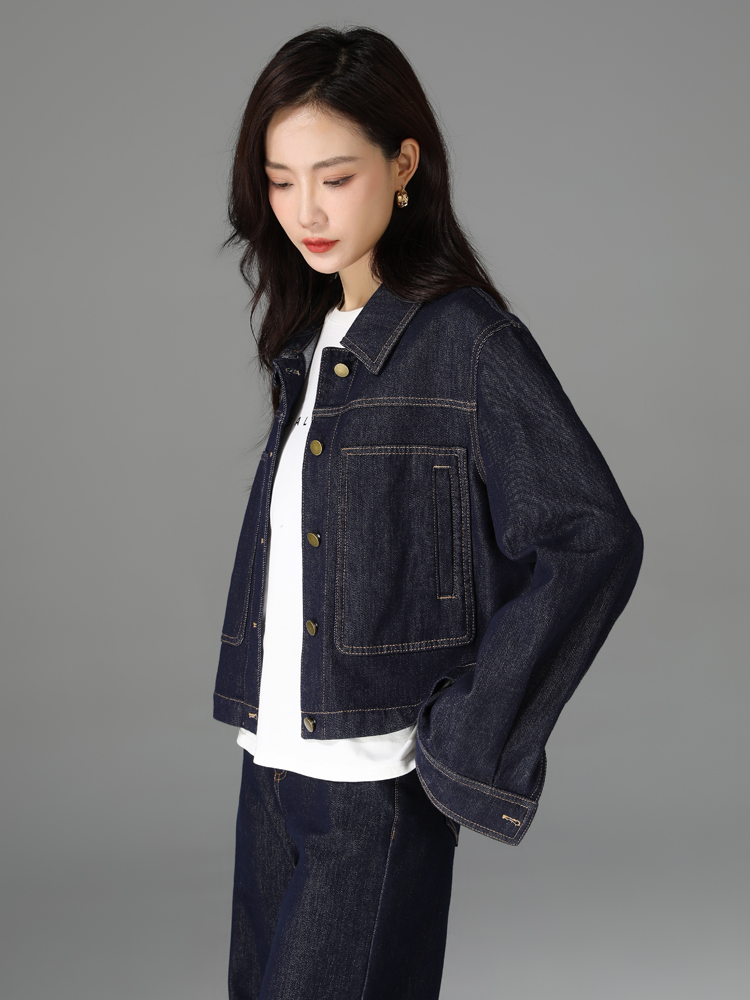 青ファッション クラシックデニムジャケット