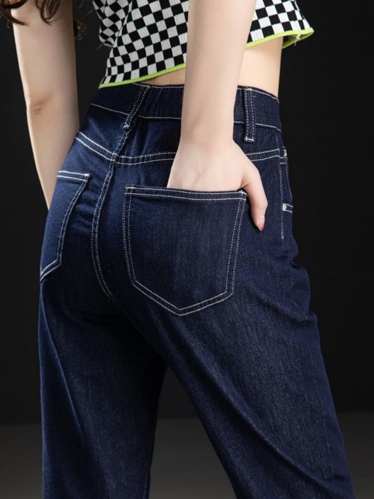 青ファッション 青ファッション クロップドデニムパンツ