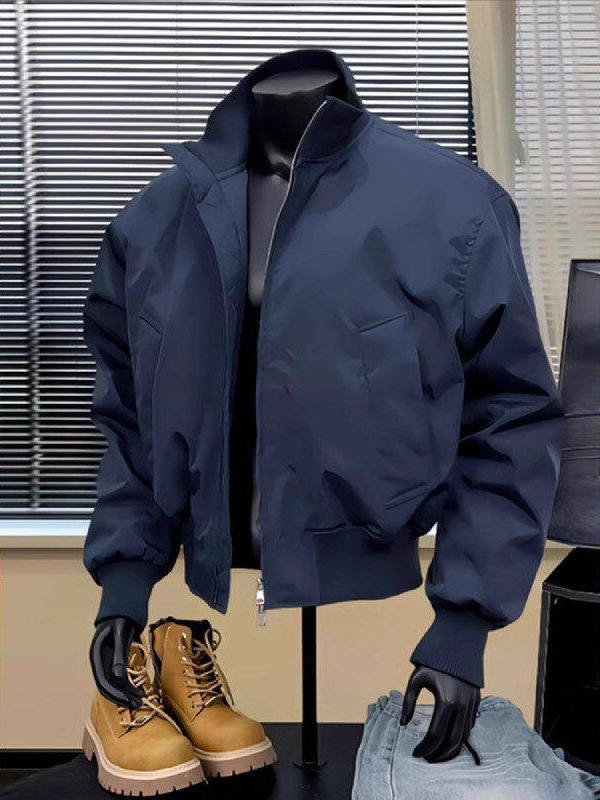青ファッション 青ファッション スタンドカラーブルゾン